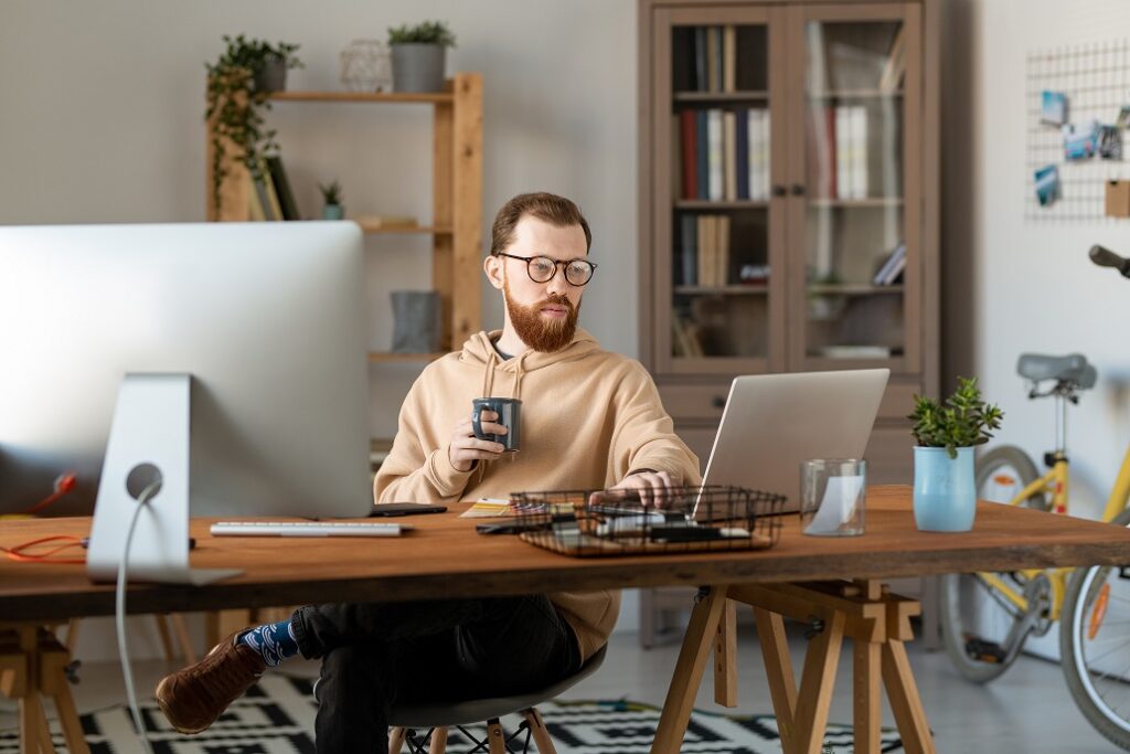 freelancer using computer